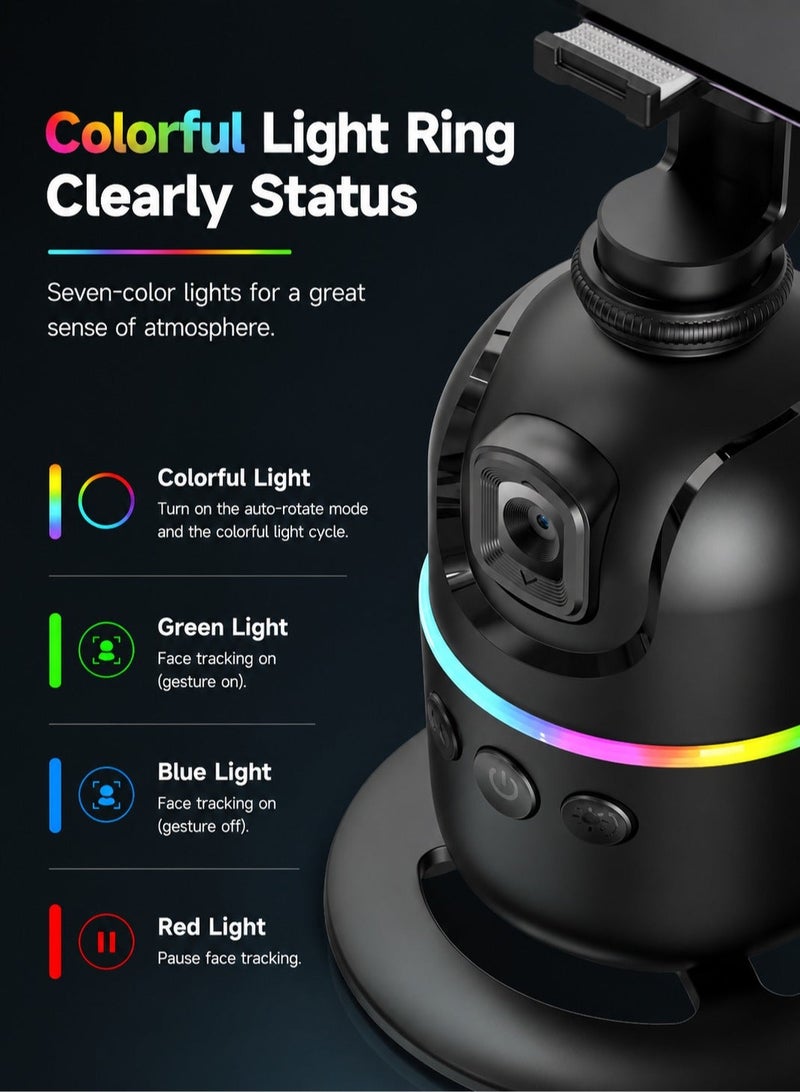ARNOTEC Auto Face Tracking Tripod - 360° Rotating Smart Shooting Holder with Gesture Control | Detachable Stand Tripod for Vlogging, Streaming, Instagram Reels| Rechargeable - Image 3