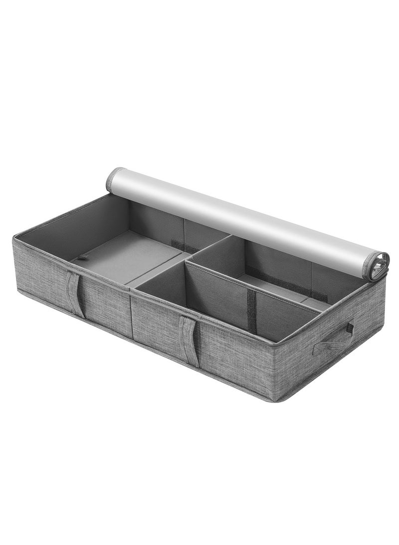 MIXDE 2 Pack Underbed Storage Container Bins with Lids, Under Bed Storage Organizer with Sturdy Handles Sidewalls Bottom, Foldable Clothes Bag Large (Type B (2 Pack)) - Image 3