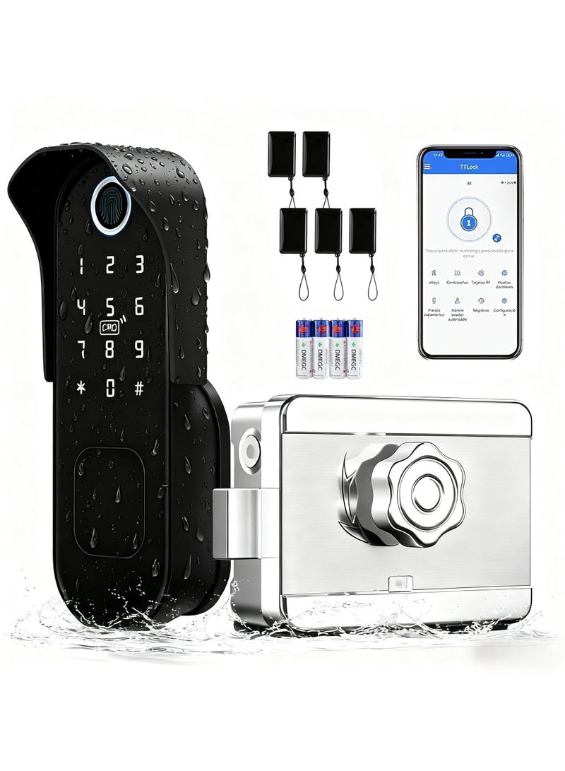 Razuvious Smart Door Lock WiFi and Bluetooth 2in1,Waterproof,Fingerprint,PIN Code,Key Fobs,Keyless Entry Lock for Front Door, Home, Apartment - Image 1