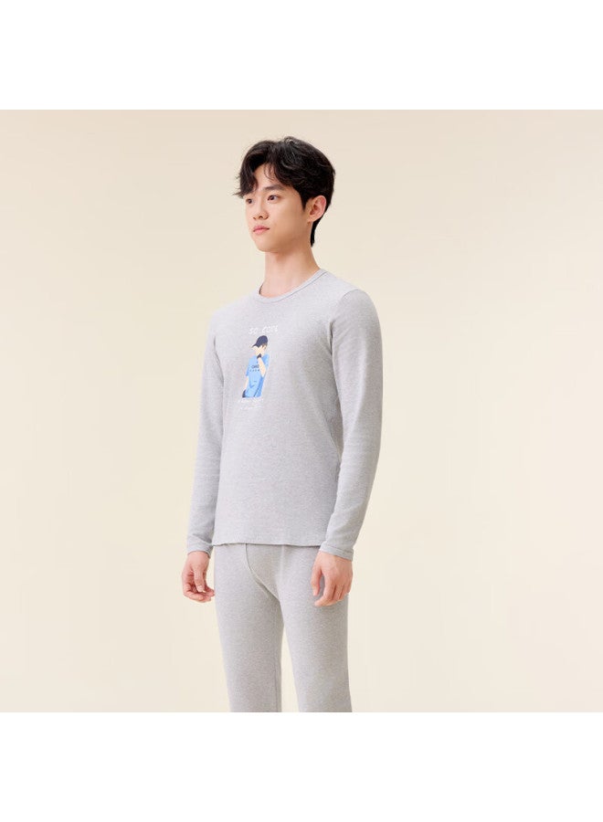 Hodo Uni Thermal Underwear Set Cotton Autumn Long Johns Youth Base Layer Warm Cotton Sweater N2105 Light Gray 180 - Image 1