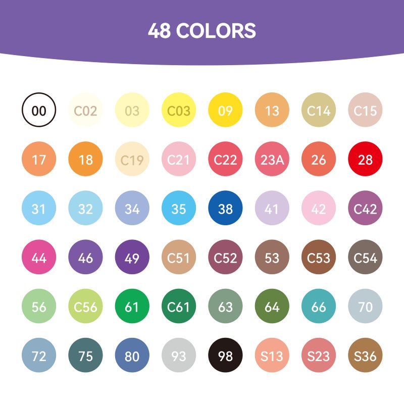 Arrtx Acrylic Markers Basic Series 48 Colors,Brush Tip Acrylic Paint Pens for Rock Painting,Glass,Stone,Wood,Ceramic,Fabric,DIY Crafts & Art Supplies - Image 3