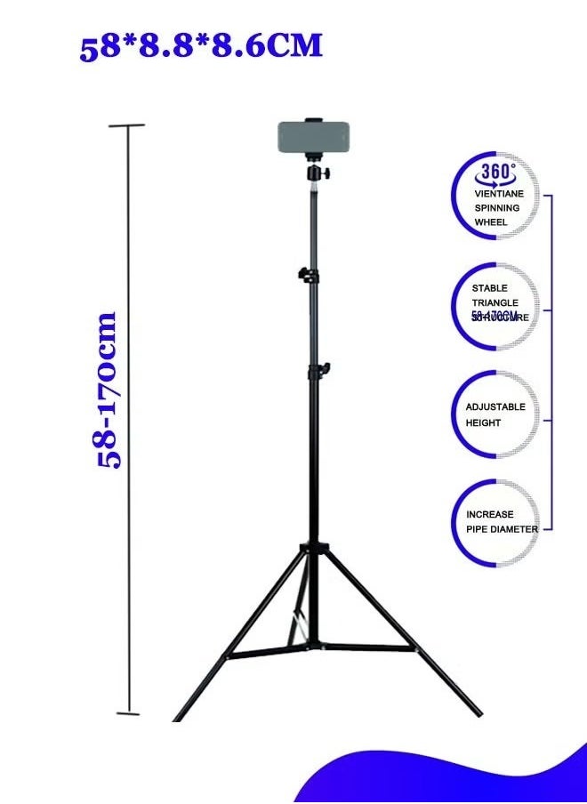 General - Floor projector stand, universal projector tripod, 58-170cm retractable tripod, adjustable angle, high-quality alloy material, portable projector stand for projector camera iPhone webcam stand, 360° - Image 1