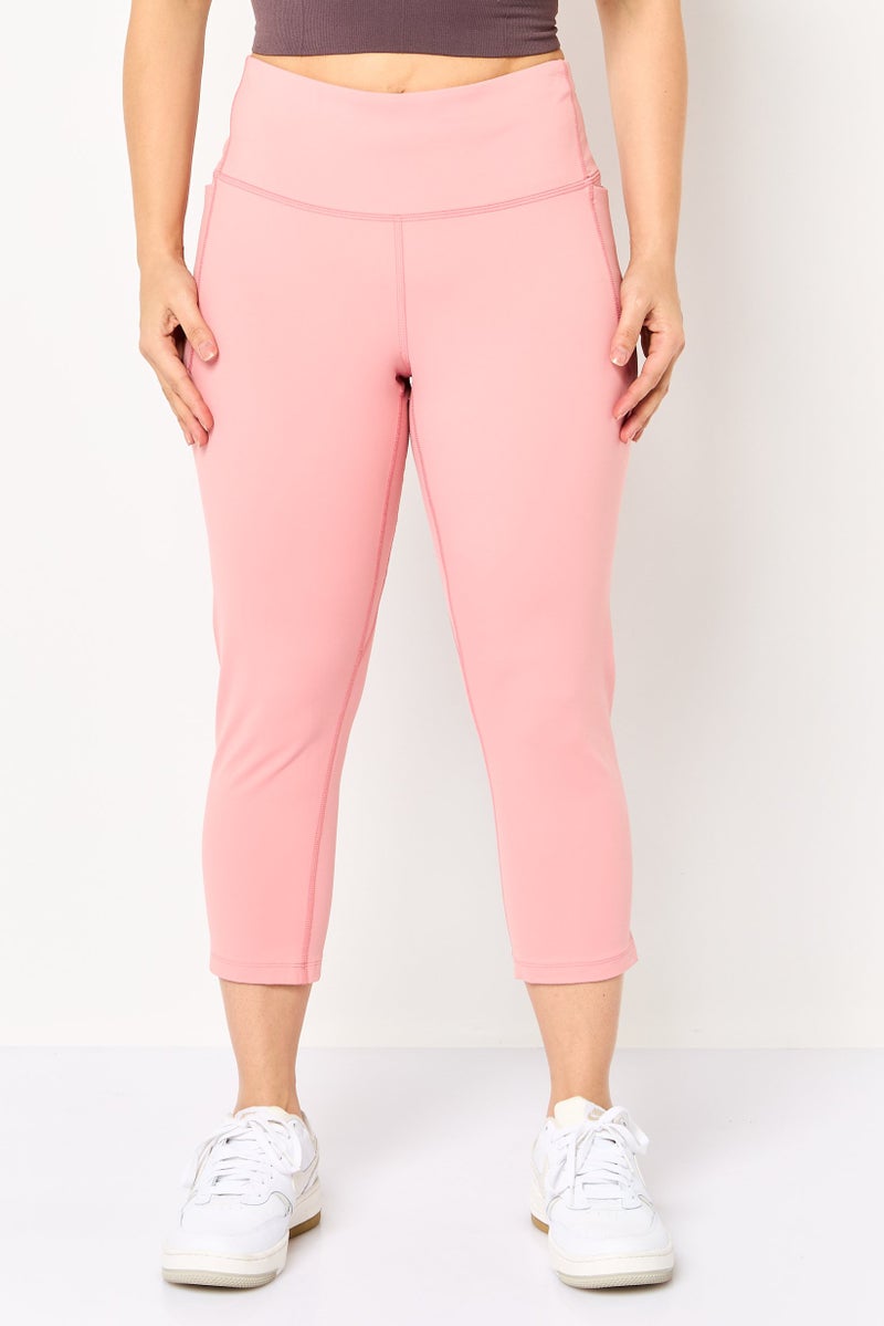 UNDER ARMOUR Women Sportswear Fit Pull On Training Leggings, Pink - Image 1