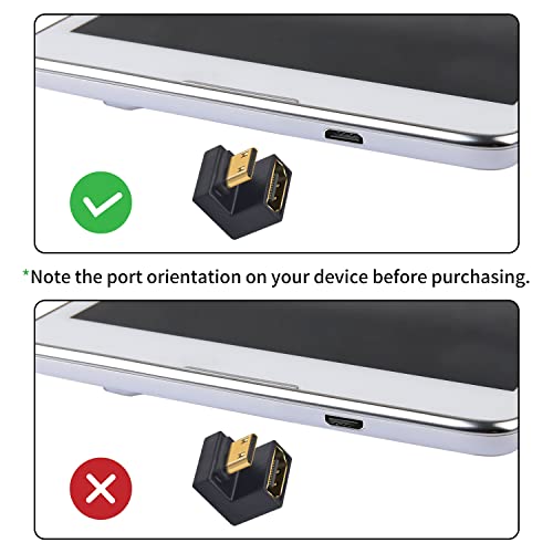 Duttek 8K U Shaped Up Angle Mini HDMI to HDMI Adapter 1 Pack, 48Gbps with LED Lights for Cameras, Projectors (Male to Female) - Image 3