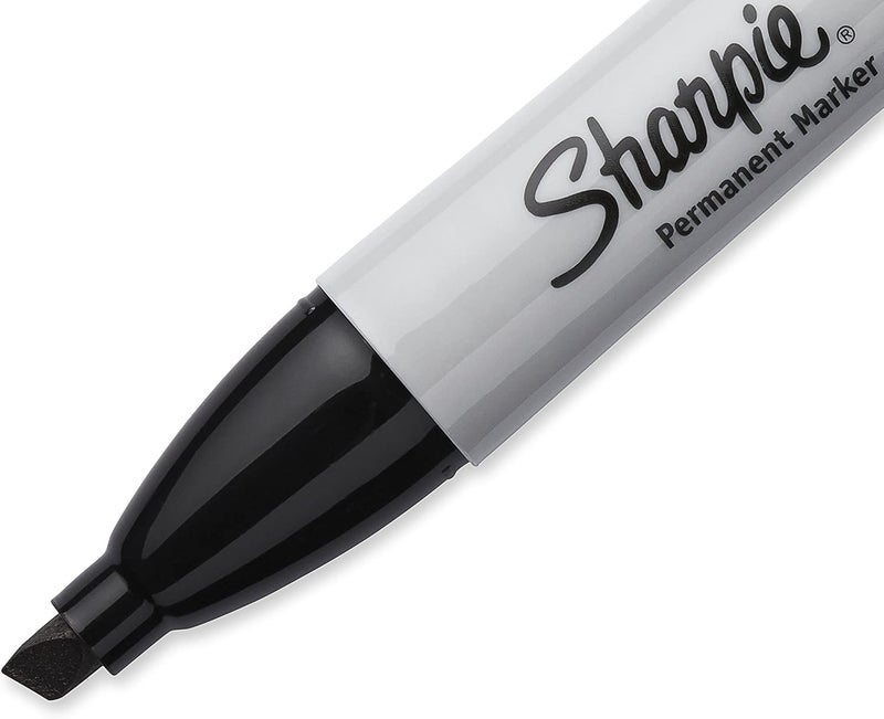 Sharpie Permanent Marker Chisel Tip - Black Color, Blister Pack of 2 - Image 2