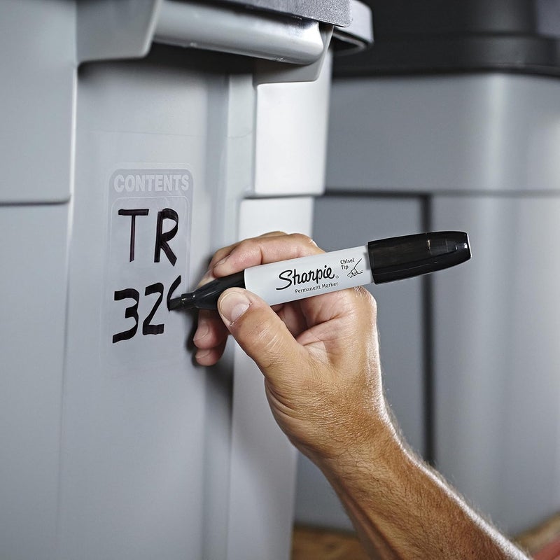 Sharpie Permanent Marker Chisel Tip - Black Color, Blister Pack of 2 - Image 4