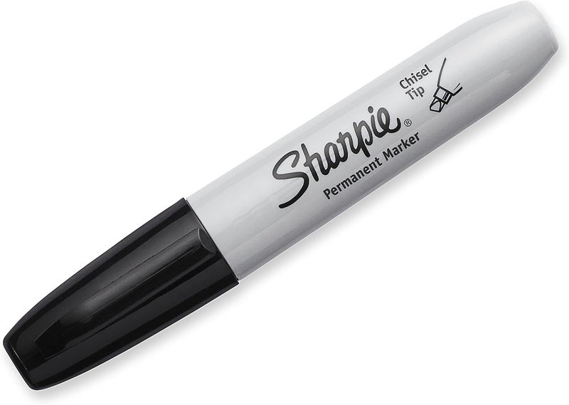 Sharpie Permanent Marker Chisel Tip - Black Color, Blister Pack of 2 - Image 1