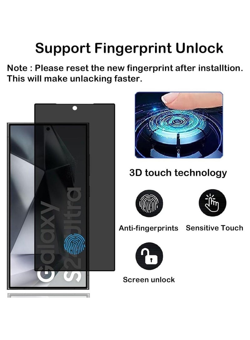 واقي شاشة لهاتف Samsung Galaxy S25 Ultra 5G، زجاج مقسى رفيع للغاية للخصوصية، صلابة 9H مضادة للخدش ومضادة للتجسس، طبقة زجاجية مقواة ممتازة لهاتف Samsung Galaxy S25 Ultra 5G - Image 4