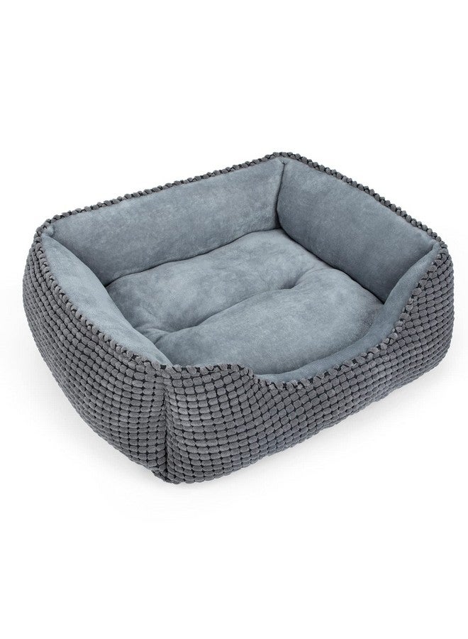 MIXJOY Dog Bed for Large Medium Small Dogs, Rectangle Washable Sleeping Puppy Bed, Soft Calming Cat Beds for Indoor Cats, Orthopedic Pet Sofa Bed, Anti-Slip Bottom with Multiple Size (20'', Grey) - Image 1