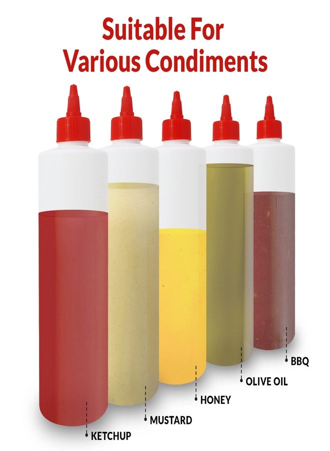 Reli. Plastic Squeeze Bottles, 16 oz. | 8 Pack | Condiment Squeeze Bottles for Sauces | Clear w/Red Twist Cap | 16 Ounce Hot Sauce, Ketchup | Condiments, Olive Oil, Liquids - Image 4