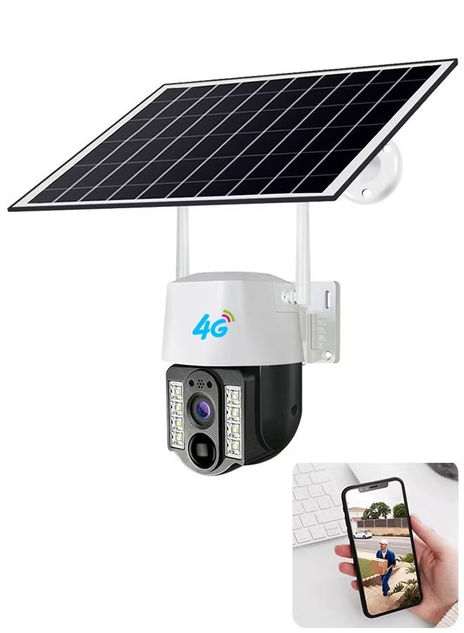 v380 كاميرا أمان شمسية 4G 300W HD خارجية مع رؤية ليلية، كشف حركة، صوت ثنائي الاتجاه، تصميم مقاوم للماء وعرض عن بُعد عبر الهاتف المحمول - Image 1