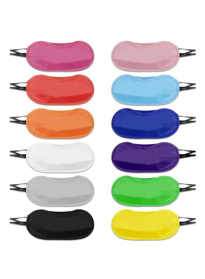 Notoke 12pcs Eye Mask Sleep Masks Blindfolds Multicolor Sleeping Mask Blindfold Eye Cover Team Building Games Party with Nose Pad and Adjustable Strap for Women Men Kids - Image 1