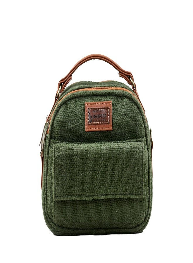 BHASTRA Ready To Go Sling Bag - Green | Handloom Woven Cotton And Vegan Leather | Bag for Women - Girls Travel Crossbody Bags with Adjustable Strap - Ladies Shoulder Purse | Ideal For Gifting - Image 2