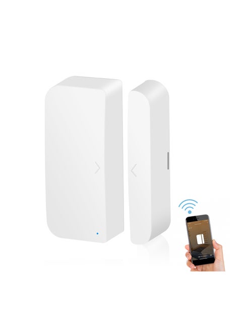 WiFi Door And Window Sensors,Tuya Smart Alarm With Free Notification APP Control Home Security Alarm System, No Hub Required, Compatible With Alexa, Google Home