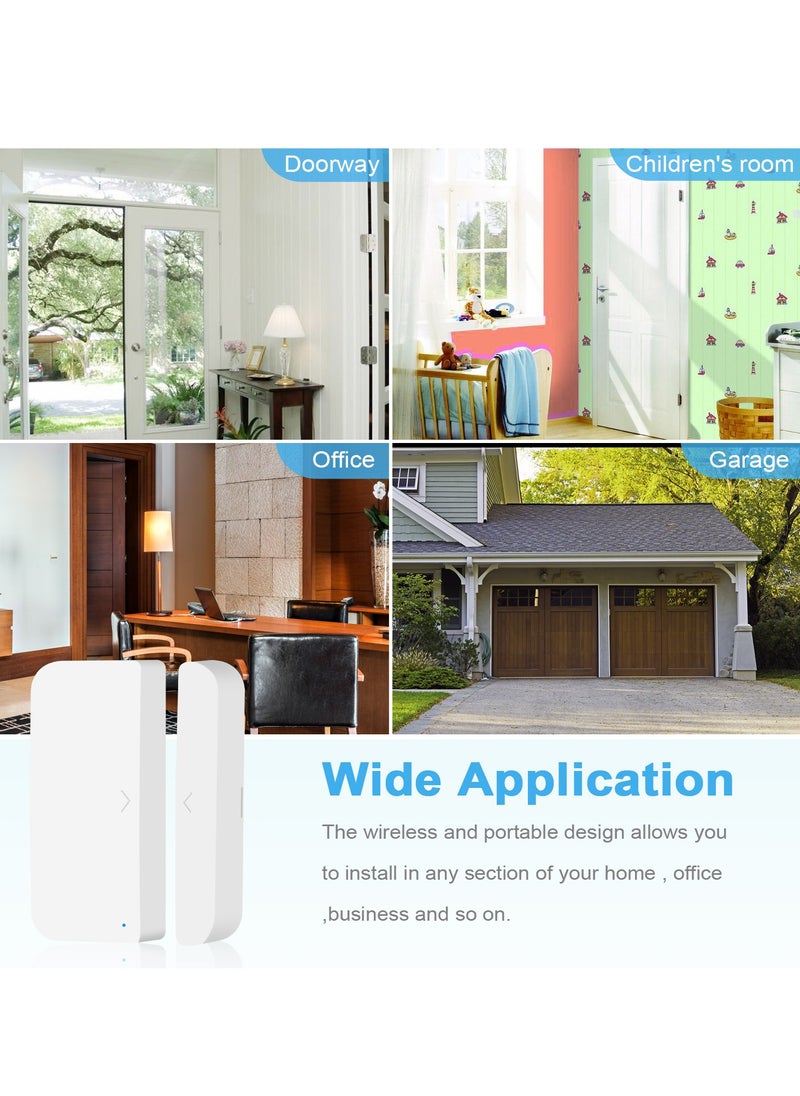 igeekwell - WiFi Door And Window Sensors,Tuya Smart Alarm With Free Notification APP Control Home Security Alarm System, No Hub Required, Compatible With Alexa, Google Home - Image 1