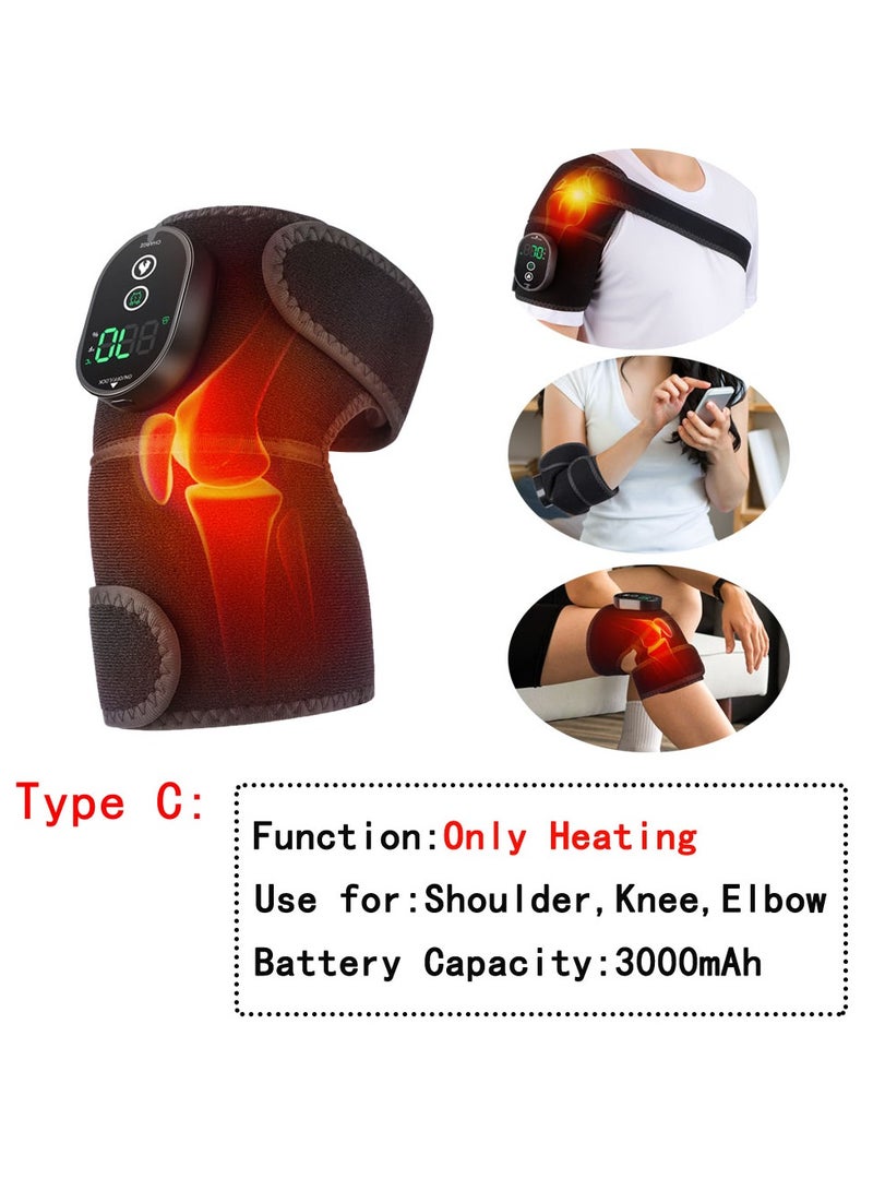 AROAQ Heated Knee Brace Support, Electric Heating Knee Massager, Far Infrared Joint Physiotherapy Elbow Knee Pad, USB Charging Vibration Massage knee pad for Knee Injury Cramps,(Type C-Only Heating)  - Image 1