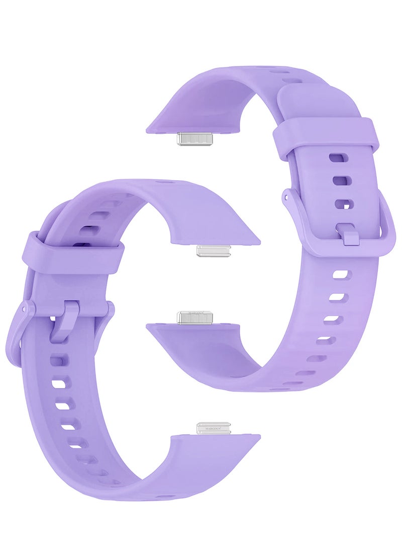 CATANES Wristband for Huawei Watch Fit 3/Fit 4/Fit 4 Pro Bands, Silicone Bracelet Quick Release Arm Band, Replacement Smartwatch Band Quick Release Sport Strap - Purple  - Image 2