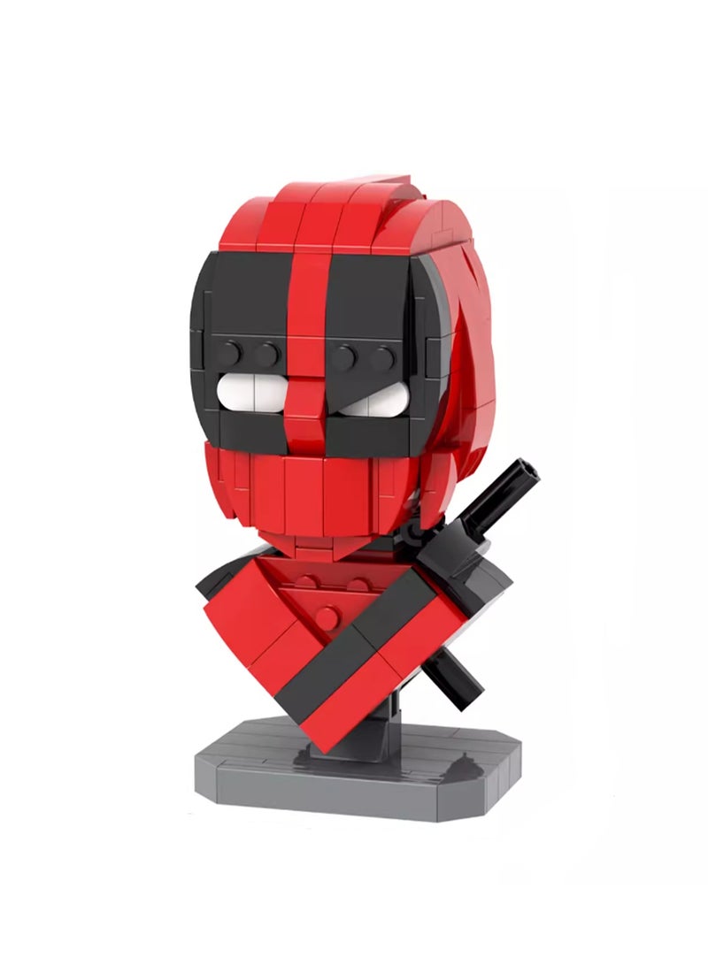 Children's Self-assembled Small Particle Toy Building Blocks Red Ninja Bust Model Handmade Creative Educational Toys - Image 1
