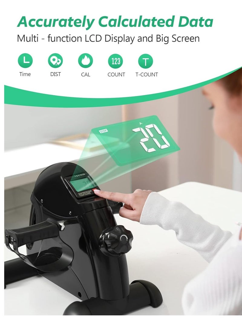 RUIYADA - Mini exercise bike under-counter bicycle pedal exerciser portable foot exerciser arm and leg vending machine with LCD display - Image 1