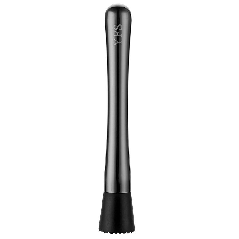 YFS Professional Stainless Steel Cocktail Muddler Durable Easy to Clean Bar Tool Black