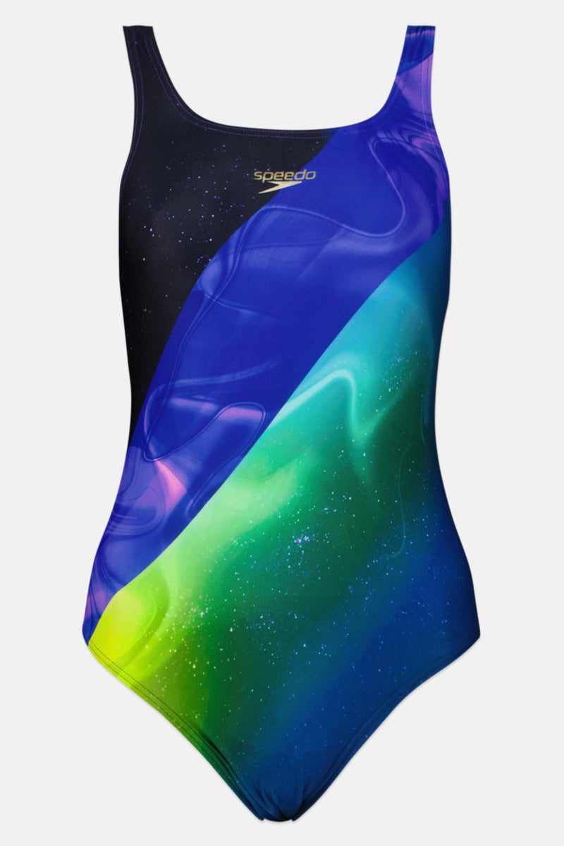 speedo Women One Piece Brand Logo Swimsuit, Multicolor - Image 1