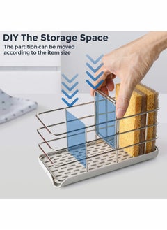 KASTWAVE Kitchen Sponge Holder, Kitchen Sink Organiser with Tray  - Image 3