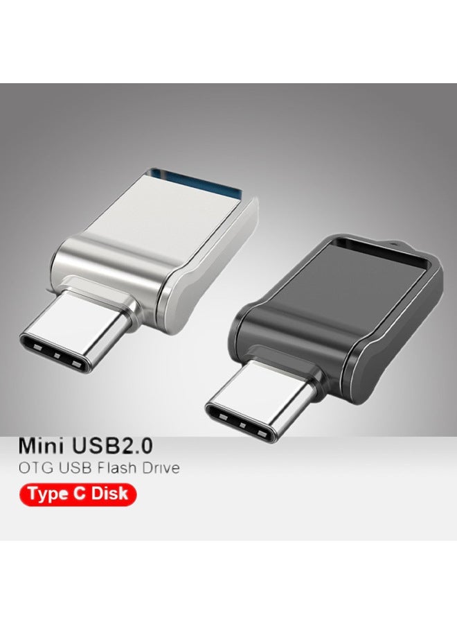 Loquat Mobile Phone U Disk TYPE-C Mini Rotating Dual-purpose U Disk 2.0 Expansion 2TB 3.0 64GB 128GB-Color:Dark Gray-Capacity:64GB  - Image 3