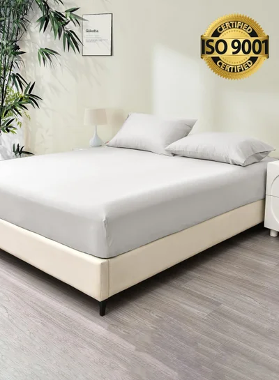Master Home Textile Single 100% Rayon Of Bamboo Cooling Fitted Sheet, Fitted Sheet With Elastic 120x200+30 cm, Breathable Silky Soft, Single Size 2 Pieces