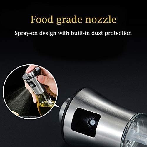 MANIBAM IMPEX Manibam Impex 200mL Olive Oil Sprayer Mister with Bottle Cleaner Refillable Stainless Steel Vinegar Glass Spray Bottle for BBQ Baking Salad Baking Grilling Roasting FryingPack Of 1  - Image 3