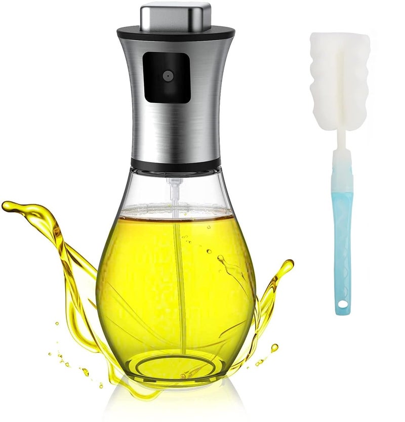 MANIBAM IMPEX Manibam Impex 200mL Olive Oil Sprayer Mister with Bottle Cleaner Refillable Stainless Steel Vinegar Glass Spray Bottle for BBQ Baking Salad Baking Grilling Roasting FryingPack Of 1  - Image 1