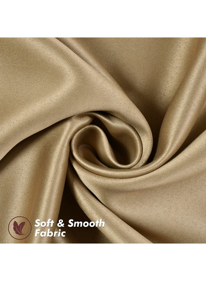 Yellow Weaves Yellow Weaves Room Darkening Plain Blackout Long Door Curtains, 8 Feet, Greyish Brown, Pack of 2 - Image 1