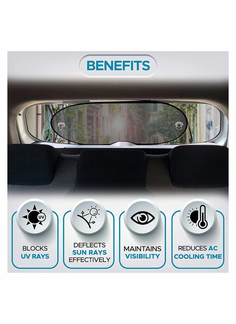 KASTWAVE - Car Window Shade Car Rear Windshield Sunshade, Screen Mesh Cover | Universal Mesh Back Window Visor with Suction Cup | UV/Sun/Glare Protection for Baby Fit for Car/SUV (40" x 20") - Image 1