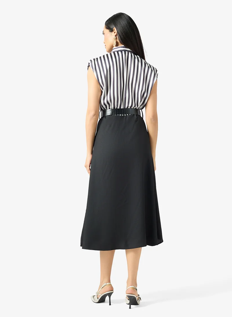 Ella Contrast Striped Shift Dress