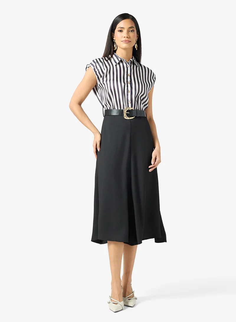 Ella Contrast Striped Shift Dress