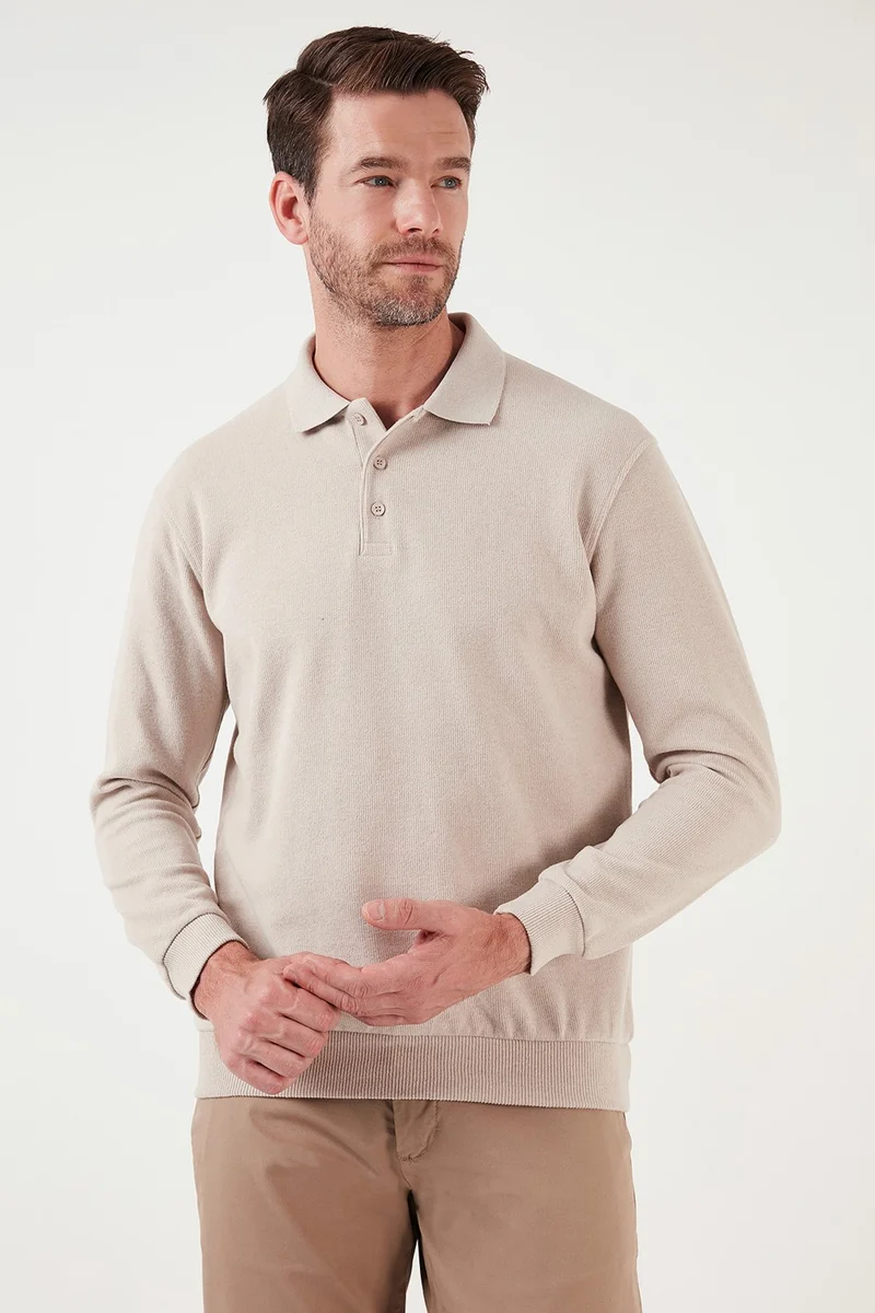 Buratti Cotton Blend Regular Fit Polo Neck Sweater Men's Sweater 456223