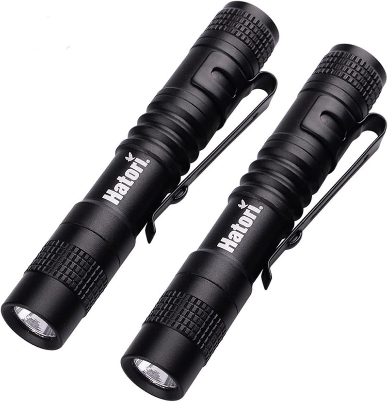 Hatori LED Mini Flashlight, Bright Small Handheld Pocket Flashlights Tactical High Lumens Pen Light for Camping, Outdoor, Emergency, 2 Pack(3.55Inch) - Image 1
