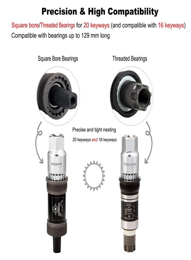 SONZUIA Bicycle Bottom Bracket Removal Tool Compatible with Shimano/ISIS Bottom Bracket Tool 20-Tooth - Image 4