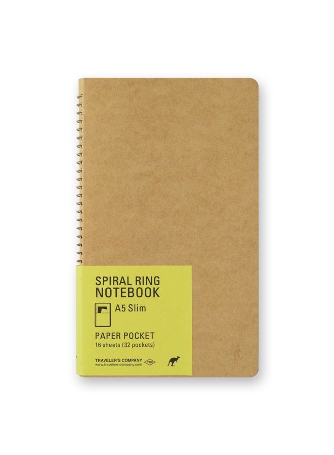 Designphil Travelers 15246006 Notebook Spiral Ring A5 Slim Paper Pocket Kangaroo 2-Pack - Image 1