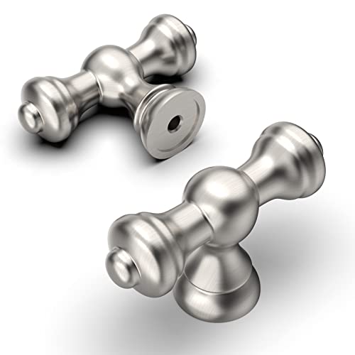 Amerdeco 10 Pack Brushed Satin Nickel Kitchen Cabinet Knobs 2.1 Inch(53mm) Single Hole Cabinet Handles Dresser Knobs Drawer Knobs and Pulls for Bathroom Cabinets - Image 1