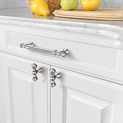 Amerdeco 10 Pack Brushed Satin Nickel Kitchen Cabinet Knobs 2.1 Inch(53mm) Single Hole Cabinet Handles Dresser Knobs Drawer Knobs and Pulls for Bathroom Cabinets - Image 3