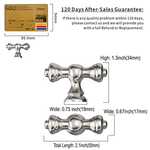 Amerdeco 10 Pack Brushed Satin Nickel Kitchen Cabinet Knobs 2.1 Inch(53mm) Single Hole Cabinet Handles Dresser Knobs Drawer Knobs and Pulls for Bathroom Cabinets - Image 5