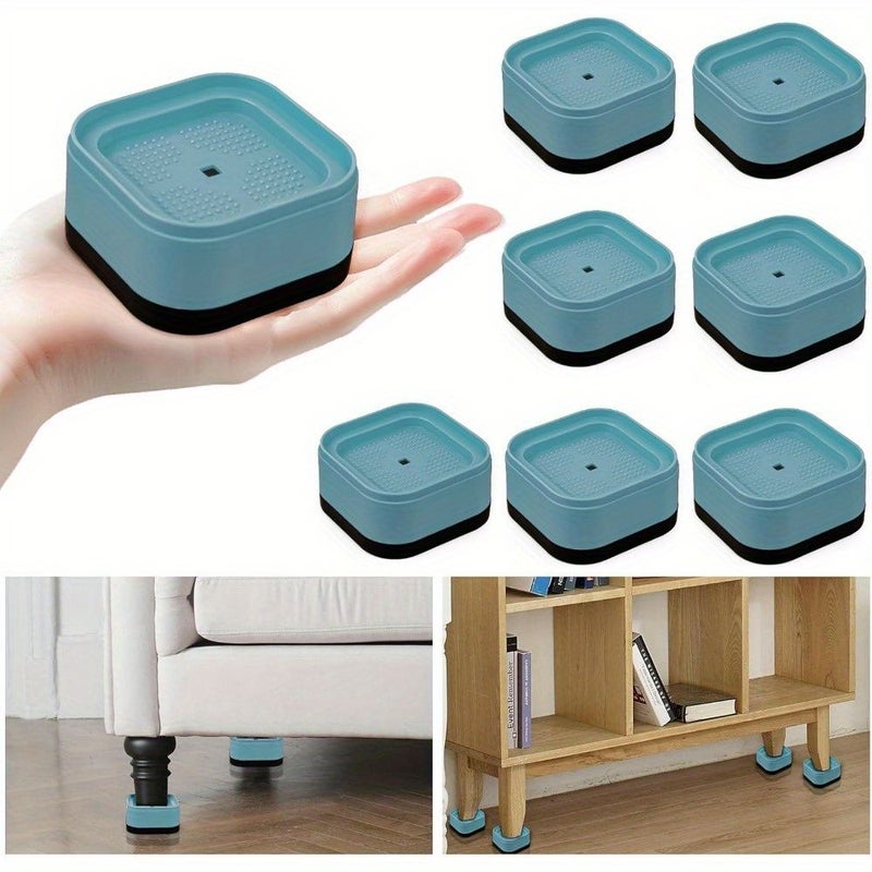 4 Pcs Black Heavy Duty Adjustable Bed Heightening Pads For Washing Machine Furniture Sofa Chair Table Desk Cabinet And Recliner Legs - Image 5