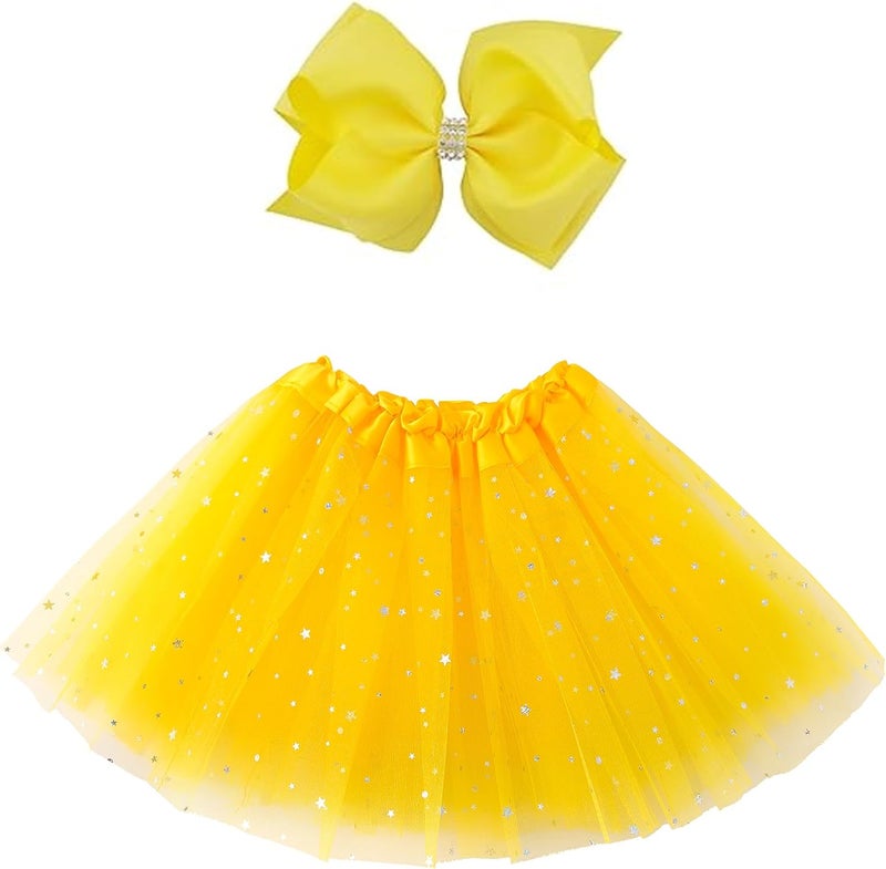Jastore Girls Layered Stars Sequins Tutu Skirt Princess Ballet Dance Dress for 2-8 Years - Image 1