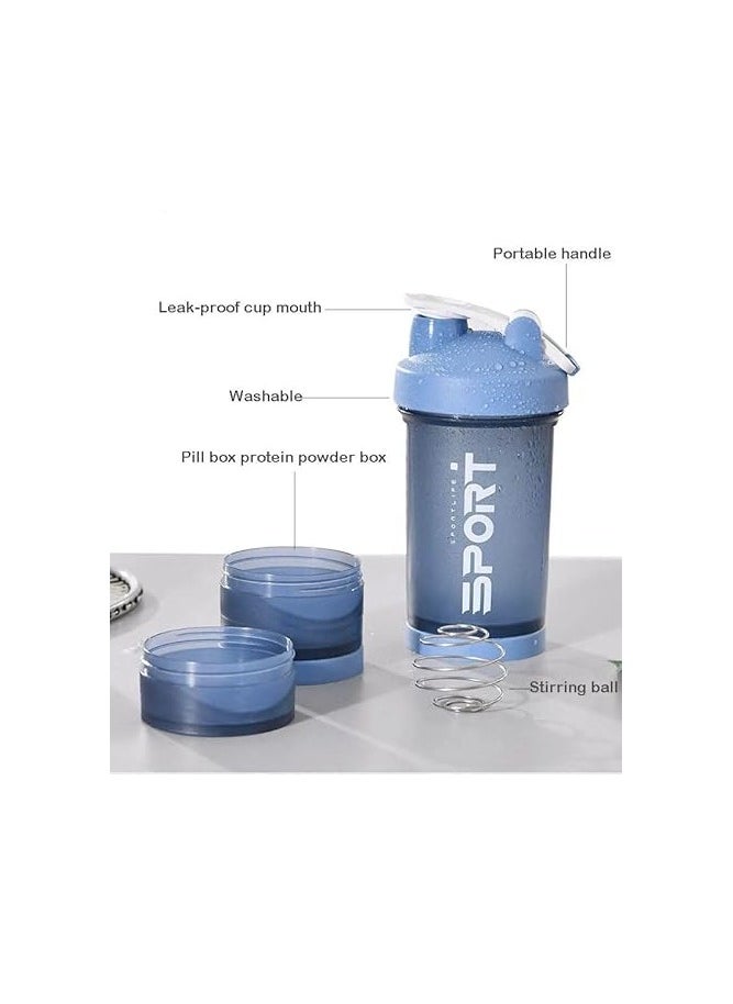 SportQ SportQ®️ Protein Shaker Bottle (450ml) Leakproof Shaker Bottle with Storage for Protein and Pills - BPA Free Shaker Bottle for Gym and Workout  - Image 2
