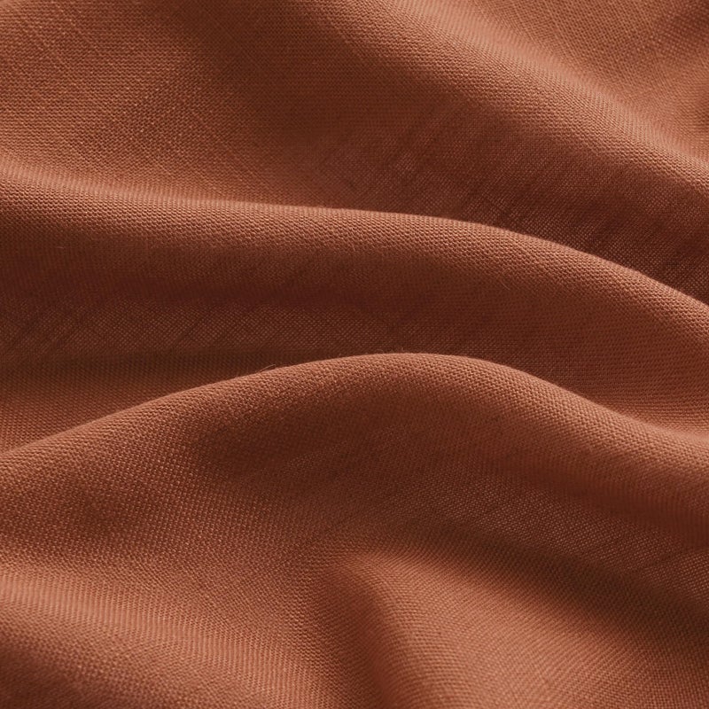 Aersas Terracotta Pinch Pleat Linen Curtains 84 Inch Length 2 Panels Set for Bedroom Dinging Room Semi Sheer Boho Farmhouse Neutral Window Curtains 84 Inches Long for Living Room Nursery 40x84 - Image 3