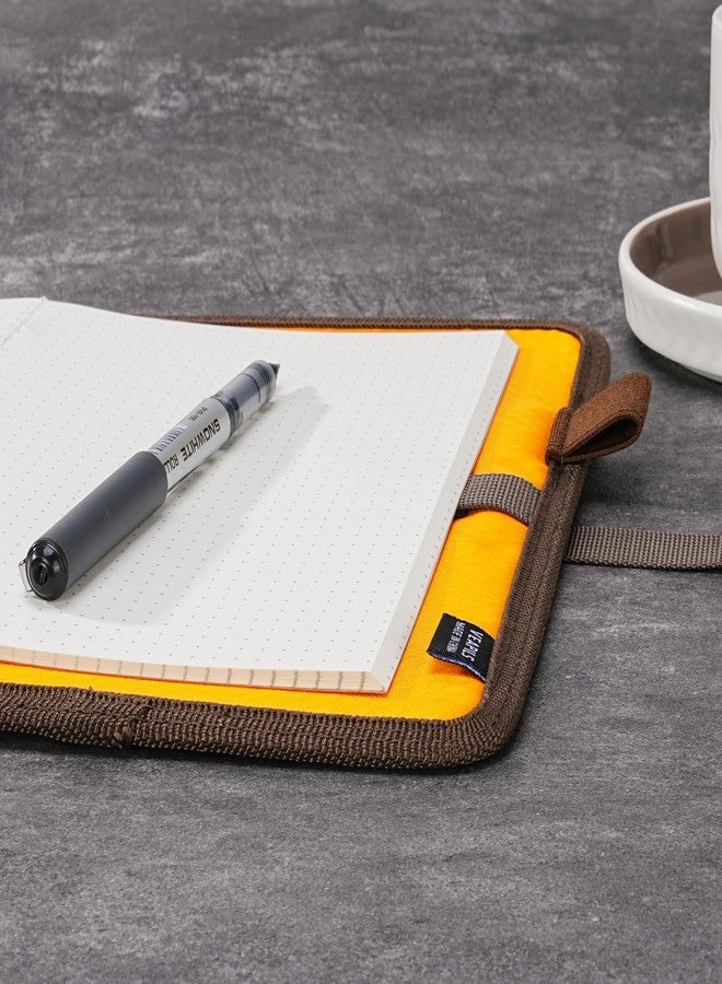 VEAPILS Field Journal Notebook A5 Planner Cover, Travel Journal for Men & Women A5 Travelers Notebook Cover, Water Resistant Waxed Canvas A5 Cover with Pen Holder, Included 5.8" x 8.3" Refillable Field Book - Image 3
