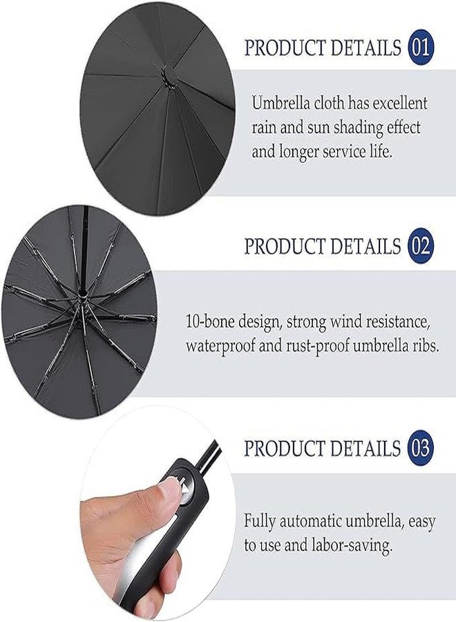VATTU Umbrella for Women, Men, and Kids, 3 Fold Auto Open & Close Umbrella Compact, Lightweight, Windproof Umberallas for Rain, Sun & UV Protection Big Size - Image 2