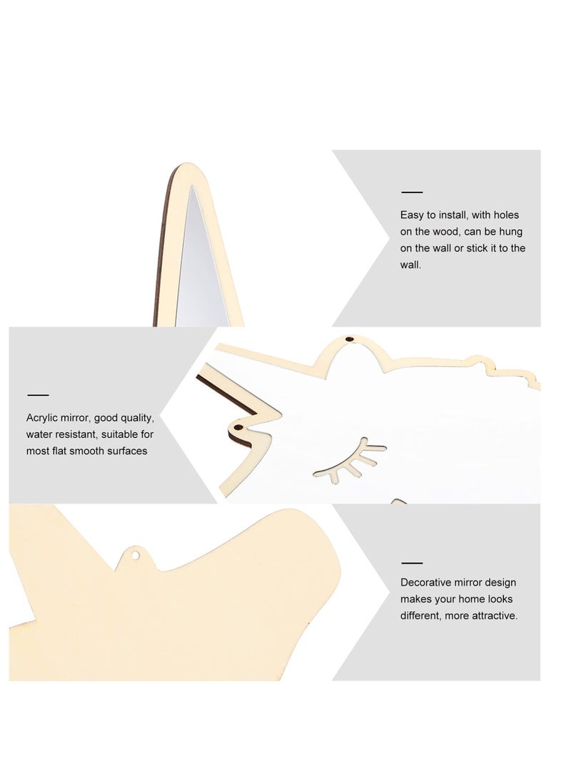 SOLARAE Removable Unicorn Shaped Wall Mirror, Acrylic Decorative Wall Mirror, Home Vintage Decor Mirror, Suitable for Home Living Room Bedroom Decorations - Image 4