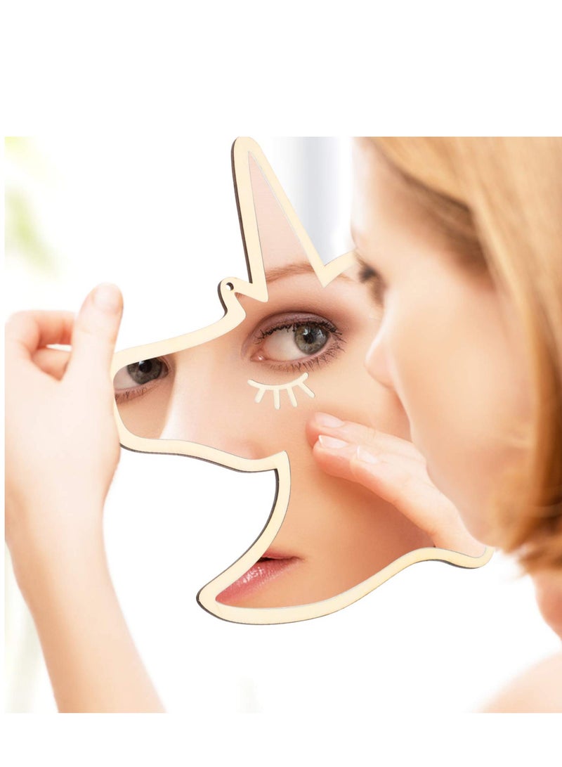 SOLARAE Removable Unicorn Shaped Wall Mirror, Acrylic Decorative Wall Mirror, Home Vintage Decor Mirror, Suitable for Home Living Room Bedroom Decorations - Image 3