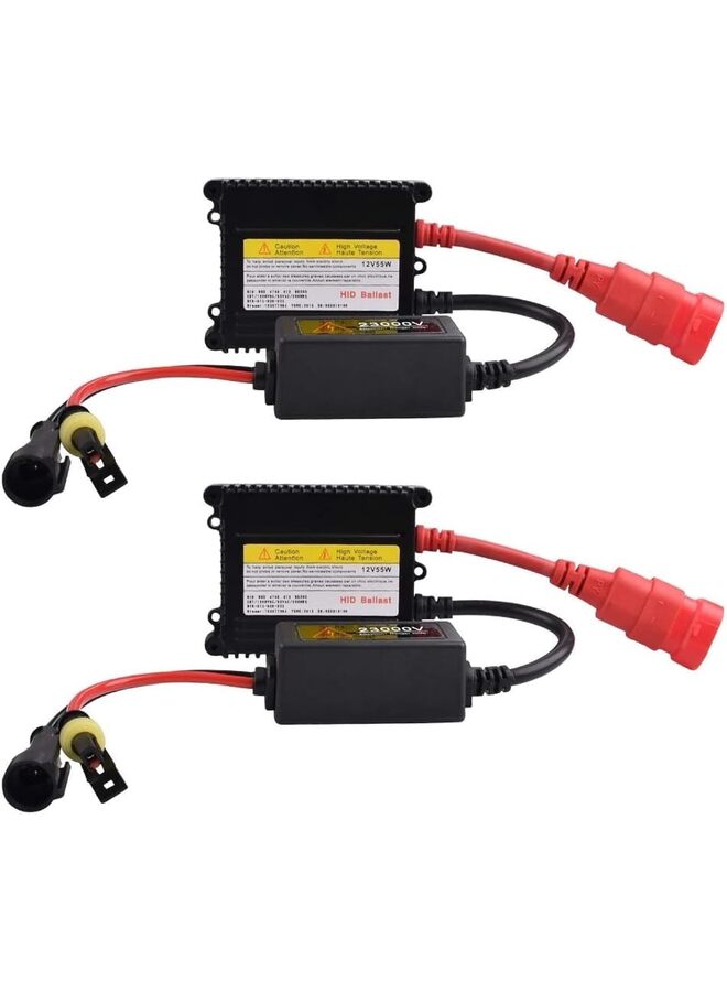صابورة HID من قطعتين، صابورة HID فائقة النحافة بجهد 12 فولت 55 وات، طقم صابورة مصابيح زينون عالمية لمصابيح H1 H4 H3 H7 H8 H9 H11 H13 9003 9005 9006 9007 (المقاس: 55 وات) - Image 1